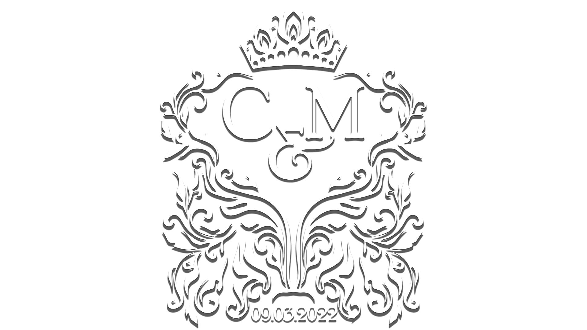 Wedding Gobo Monogram, GM Initials Logo